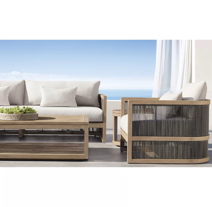 Teak Villa Teak Wood Furniture Outdoor Garden Sofa Set - Image 2