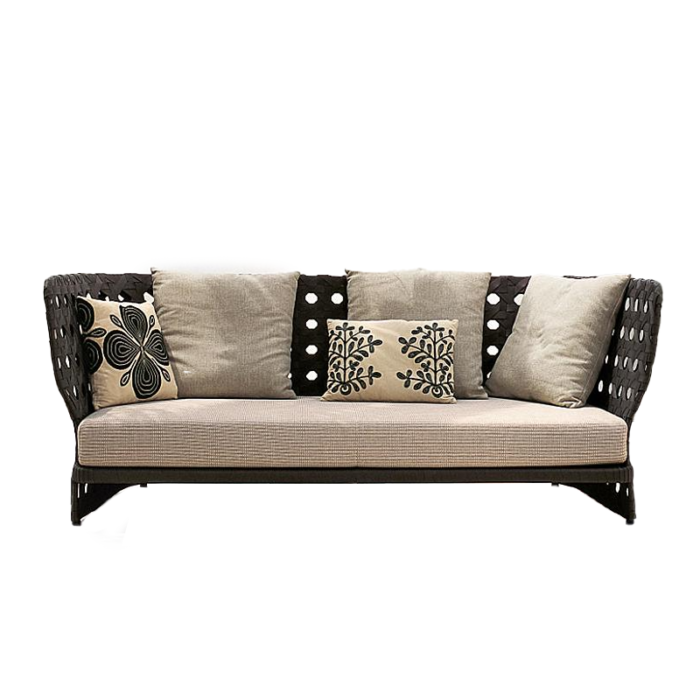Cane Sofa Loungeset Outdoor Aluminium Durable Material